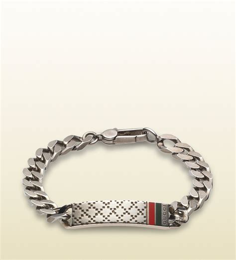 gucci men's bracelet silver|gucci silver jewelry for men.